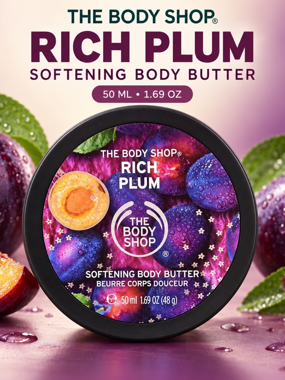 The Body Shop Rich Plum Softening Body Butter 50ml – Rare Discontinued